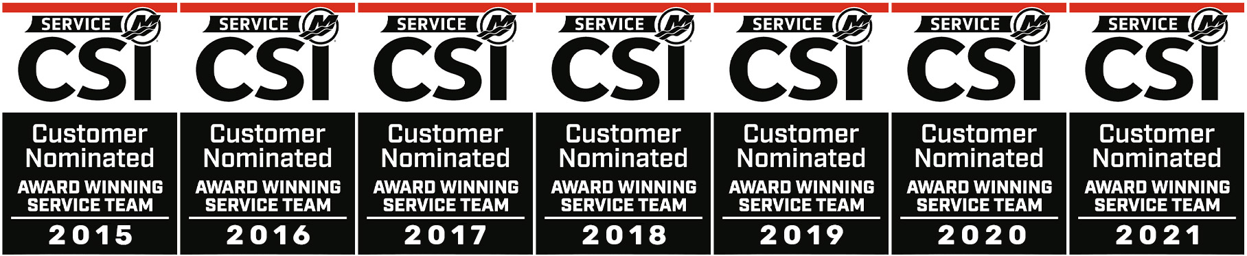 Mercury Service CSI Award - Our Customers Have Spoken, Buckeye Sports Center has won the Mercury Service CSI Award 7 Years in a Row!
